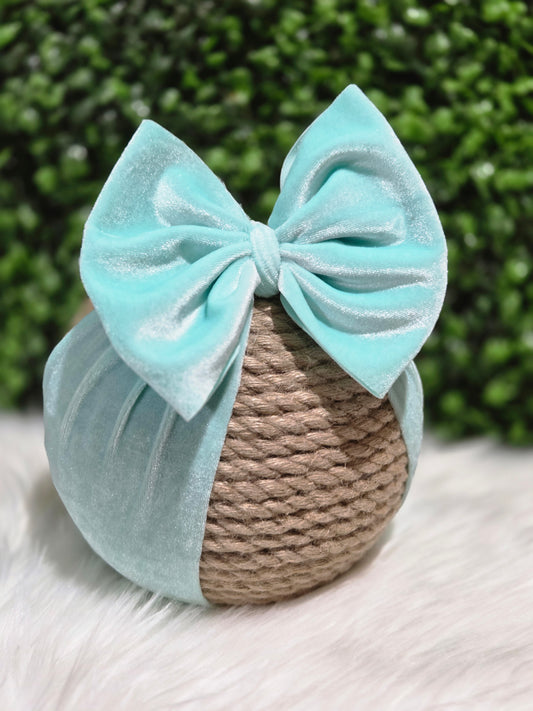 Minty Splash Velvet Headwrap