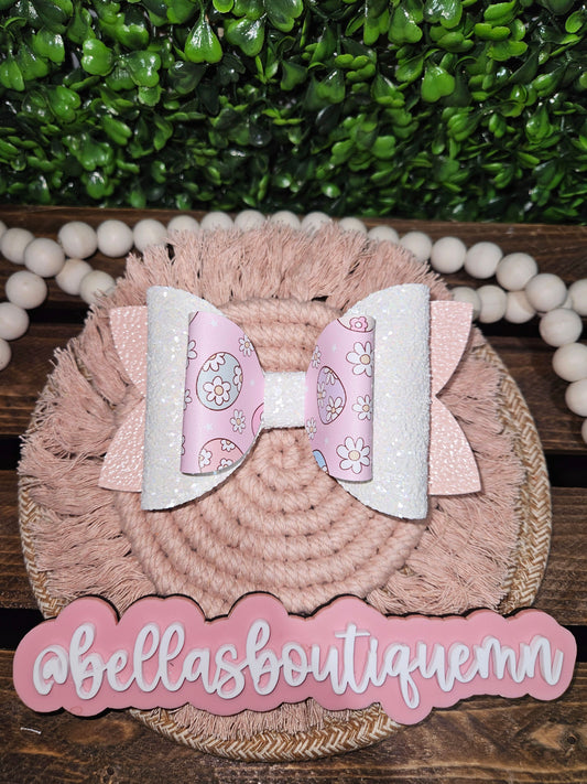 Easter Eggs & Spring Flowers Hair Bow