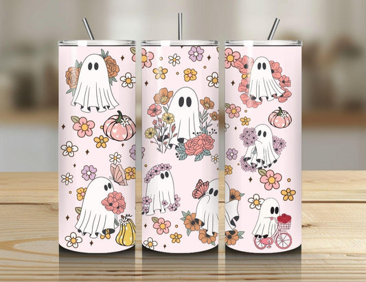 Floral Ghost 20oz Skinny Tumbler