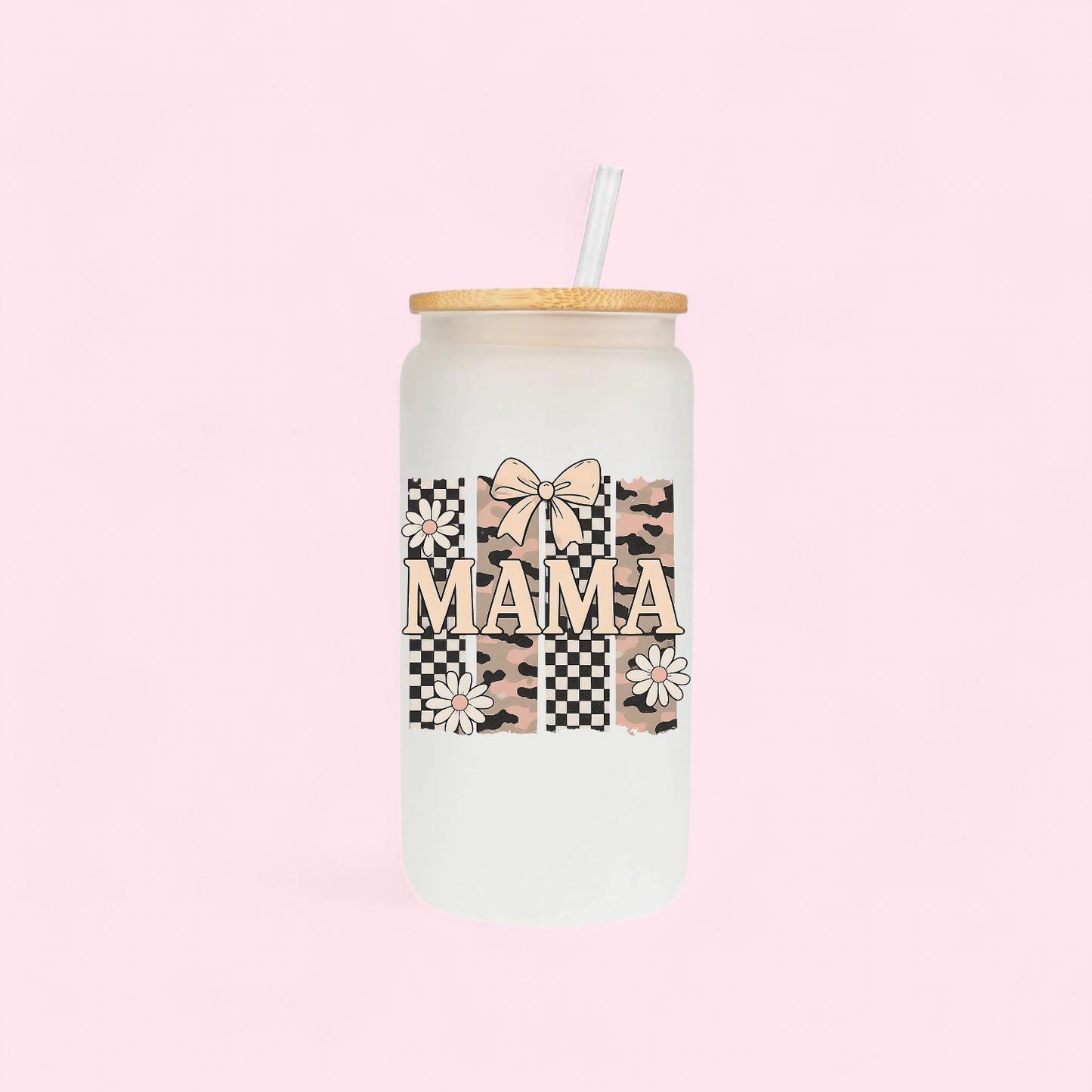Boho Blush Mama 16oz Glass Cup