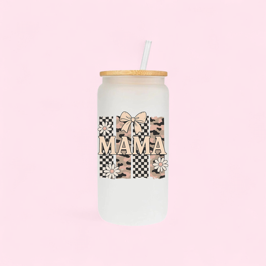 Boho Blush Mama 16oz Glass Cup